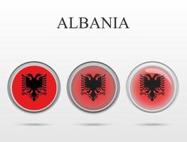 flagge von albanien in form eines kreises vektor