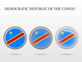 flagga för den demokratiska republiken Kongo i form av en cirkel vektor
