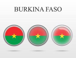 flagga av burkina faso i form av en cirkel vektor