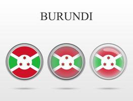 Burundis flagga i form av en cirkel vektor