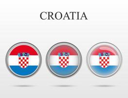 Kroatiens flagga i form av en cirkel vektor