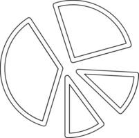 Kuchen Diagramm Stücke Vektor Symbol