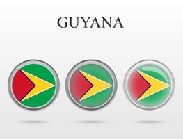 Flagge von Guyana in Form eines Kreises vektor