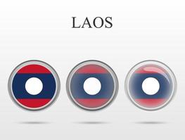 laos flagga i form av en cirkel vektor