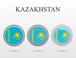 Kazakstans flagga i form av en cirkel vektor