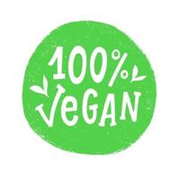 100 Prozent veganes Vektor-Abzeichen-Zeichen vektor