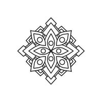 Blumen-Mandala-Symbol, Umriss-Stil vektor