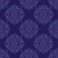 nahtloses Muster. dekoratives Muster mit Mandalas in schönen Farben. Vektor-Hintergrund