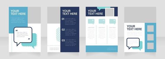 affärskommunikationskurs tom broschyrlayoutdesign. projektinformation. vertikal affischmall med tomt kopieringsutrymme för text. samling av företagsrapporter. redigerbara flygbladssidor vektor