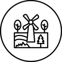 Windmühle Landschaft Vektor Symbol