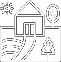 Dorf Landschaft Vektor Symbol