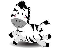 söt snygg zebra. djur karaktär tecknad stil