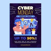 Vorlage für Cyber Monday-Verkaufsplakate vektor