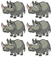 Hippo mit verschiedenen Gesichtsausdrücken vektor