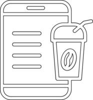 Kaffee Handy, Mobiltelefon Vektor Symbol