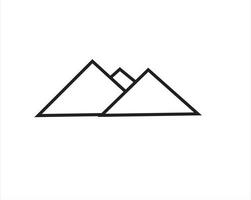 enkel berg ikon med svart linje vektor