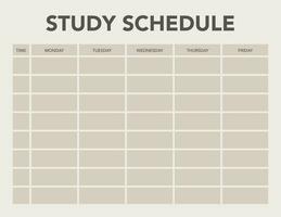 varje vecka studie schema, akademisk planerare vektor