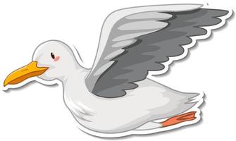 duva fågel tecknad klistermärke på vit bakgrund vektor
