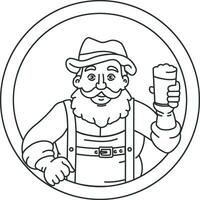Mann im ein Hut Getränke Bier vektor
