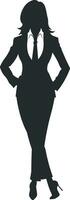 svart silhuett av en kvinna utan bakgrund vektor