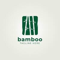 grön bambu logotyp vektor årgång illustration design