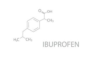 ibuprofen molekyl skelett- kemisk formel vektor