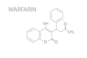 warfarin molekyl skelett- kemisk formel vektor