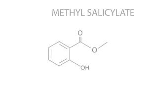 metyl salicylat molekyl skelett- kemisk formel vektor