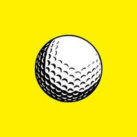 Golf Ball, schwarz und Weiss, Vektor, Symbol vektor