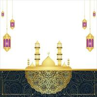 Jahrgang Luxus golden Mandala Arabeske islamisch Muster zum Hochzeit Einladung Karte im Gold Ramadan transparent Hintergrund vektor