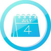 4:e av juli fast blå lutning ikon vektor