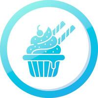 Cupcake solide Blau Gradient Symbol vektor