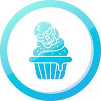 Cupcake solide Blau Gradient Symbol vektor