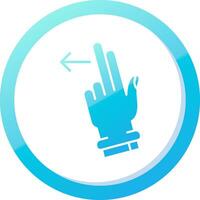 zwei Finger links solide Blau Gradient Symbol vektor