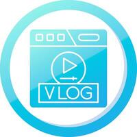 vlog solide Blau Gradient Symbol vektor