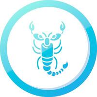 scorpion fast blå lutning ikon vektor