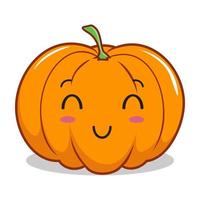 pumpa tecknad kawaii maskot söta pumpa halloween illustrationer vektor