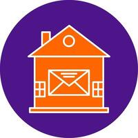 Haus Mail Linie gefüllt Kreis Symbol vektor