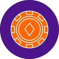 Poker Chip Linie gefüllt Kreis Symbol vektor