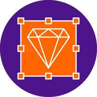 Diamant Linie gefüllt Kreis Symbol vektor