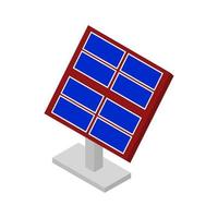 isometrisches Solarpanel auf weißem Hintergrund vektor