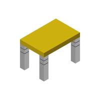 isometrische Tabelle auf weißem Hintergrund vektor