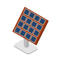 isometrisches Solarpanel auf weißem Hintergrund vektor