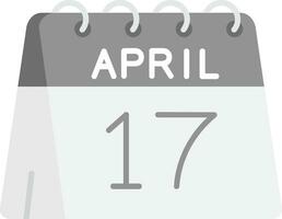 17:e av april grå skala ikon vektor