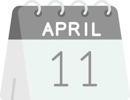 11th av april grå skala ikon vektor