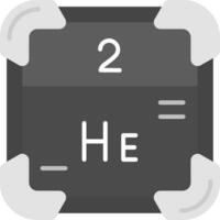 helium grå skala ikon vektor