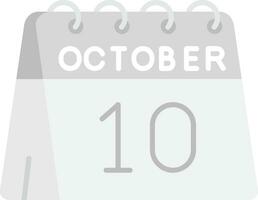 10:e av oktober grå skala ikon vektor