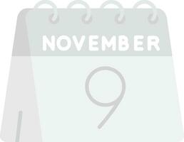 9:e av november grå skala ikon vektor