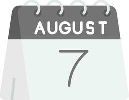 7:e av augusti grå skala ikon vektor
