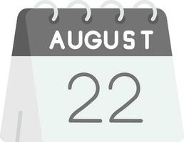 22 av augusti grå skala ikon vektor